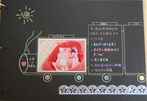 寶寶成長手工diy相冊內頁設計圖片